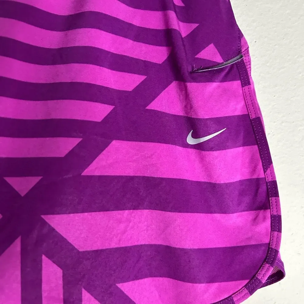 Nike Dri-Fit Purple Stripe Print Athletic Skort Size S